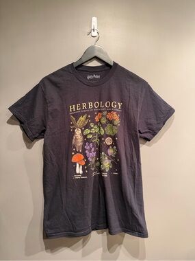 Warner Bros. Herbology Graphic Tee - Black with Multicolor Botanical Print